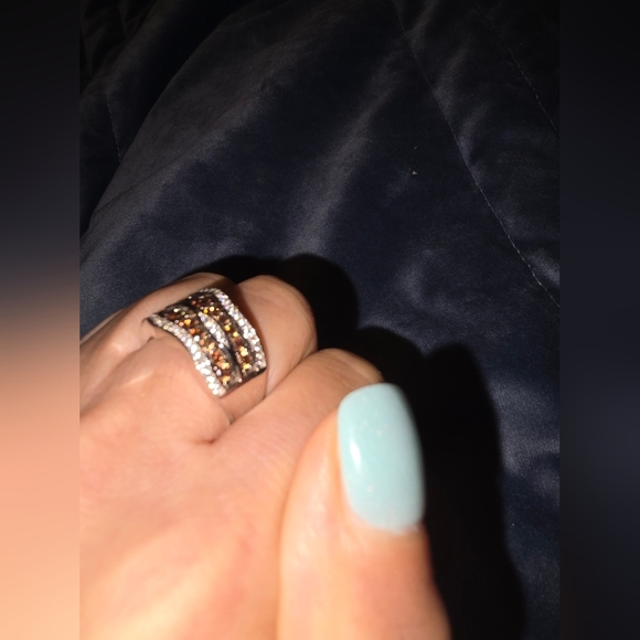 Sale Fine JewelryRING Size 9 Brown & White Details Wavy Retails $975! - Picture 4 of 10